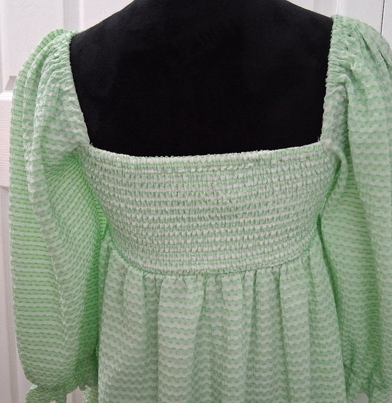 Cider Mint Green Textured Fabric With Smocked Bodice Size XL - Picture 5 of 13